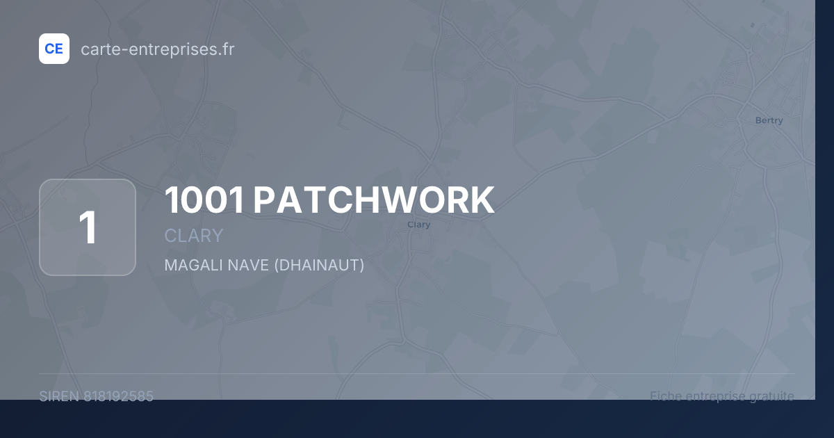 1001 PATCHWORK — 818192585 — fiche entreprise