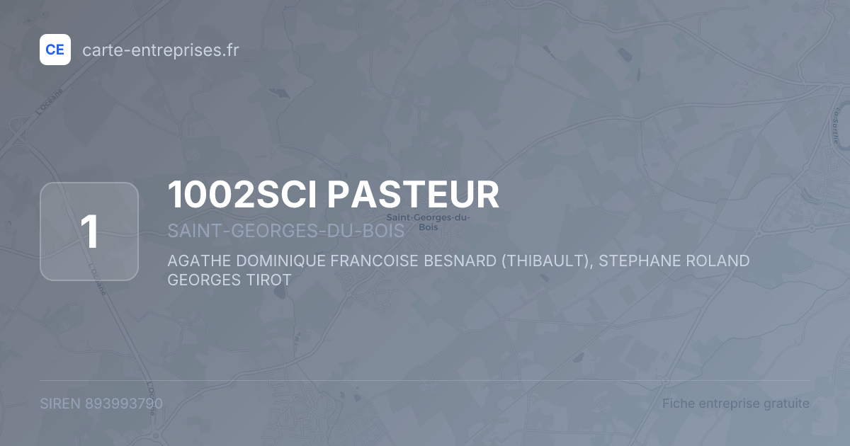 1002SCI PASTEUR — 893993790 — fiche entreprise