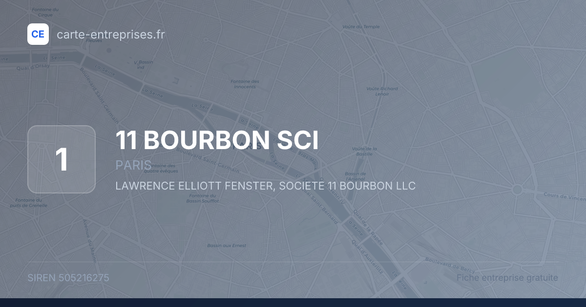 11 BOURBON SCI — 505216275 — fiche entreprise