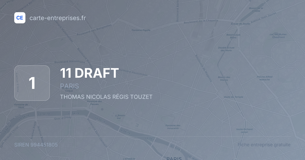 11 DRAFT — 994451805 — fiche entreprise