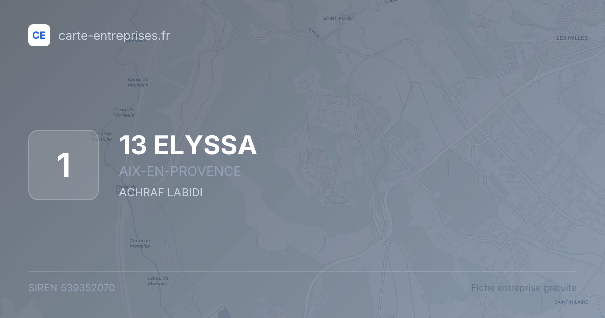 13 ELYSSA — 539352070 — fiche entreprise