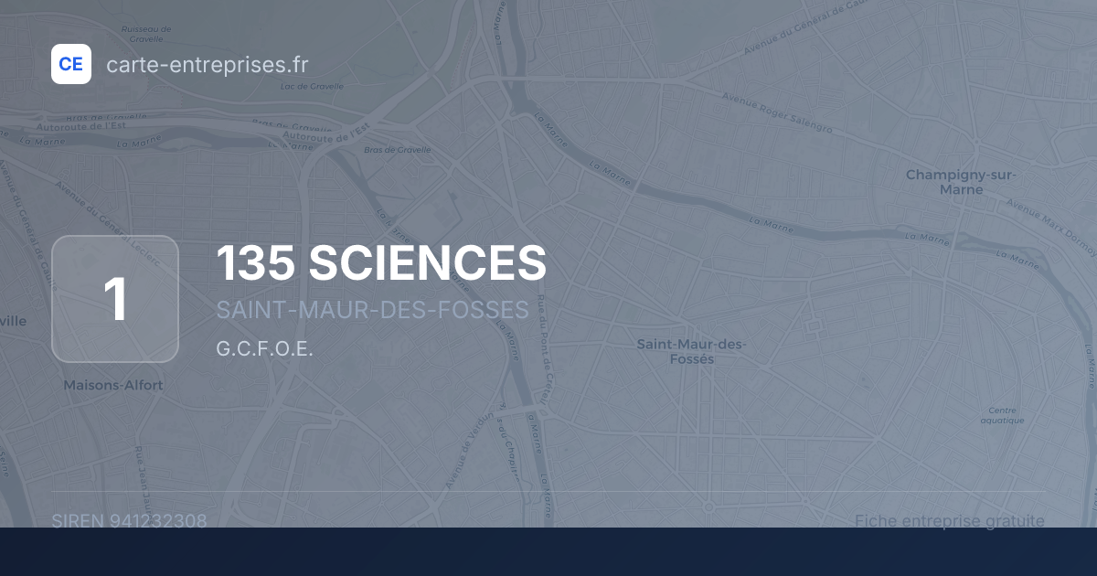 135 SCIENCES — 941232308 — fiche entreprise