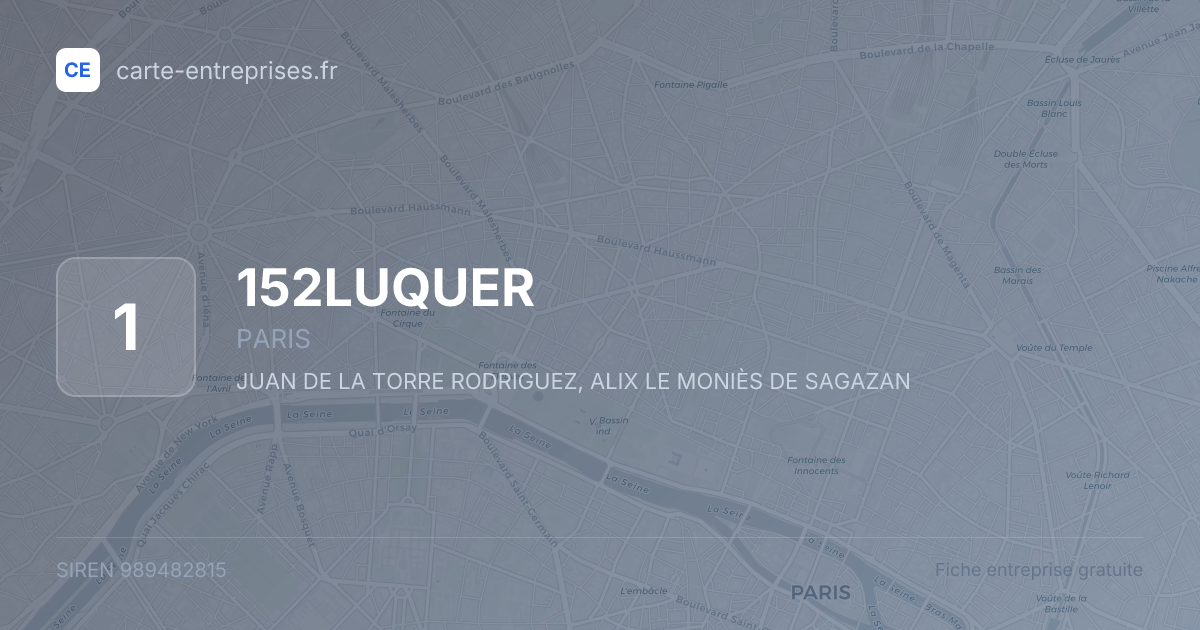 152LUQUER — 989482815 — fiche entreprise