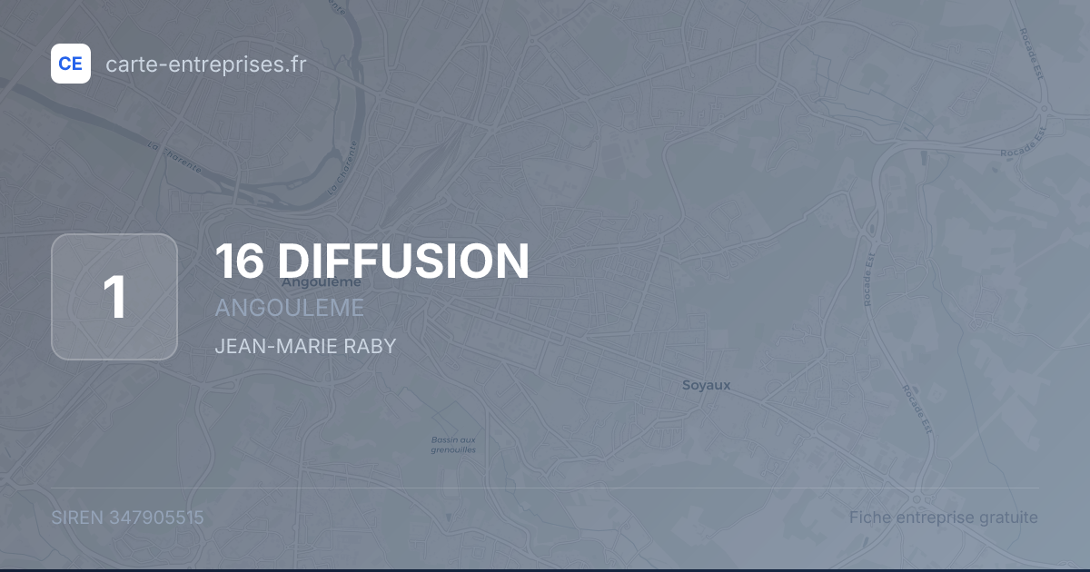 16 DIFFUSION — 347905515 — fiche entreprise