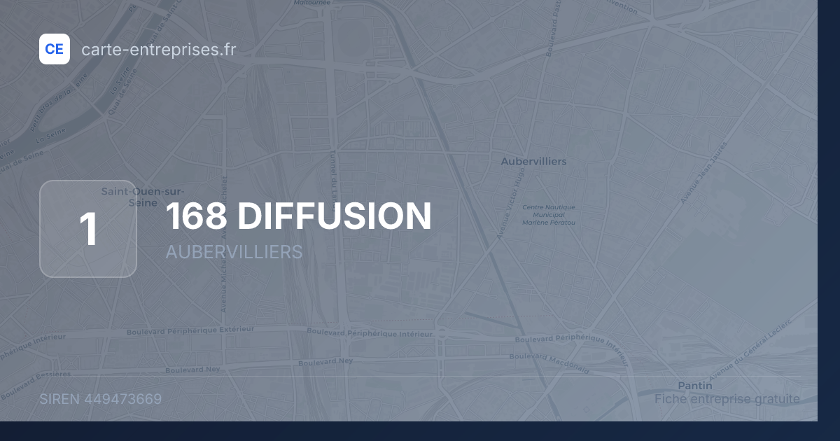 168 DIFFUSION — 449473669 — fiche entreprise