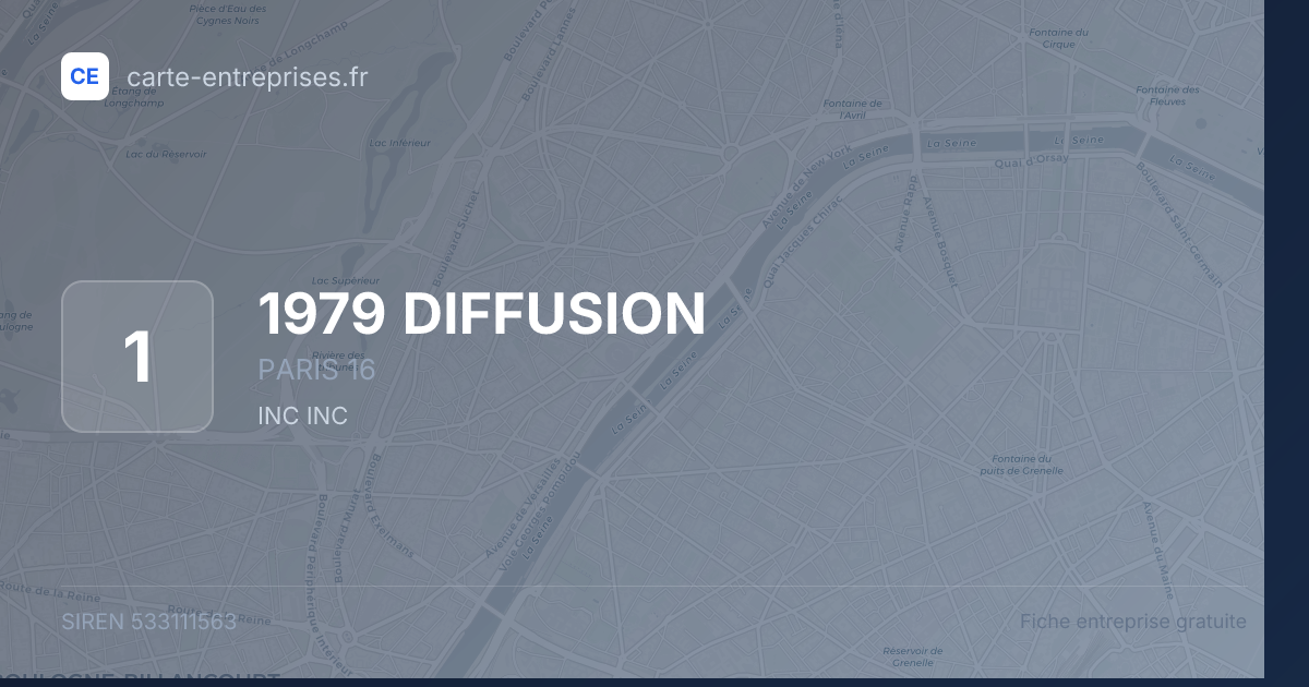 1979 DIFFUSION — 533111563 — fiche entreprise