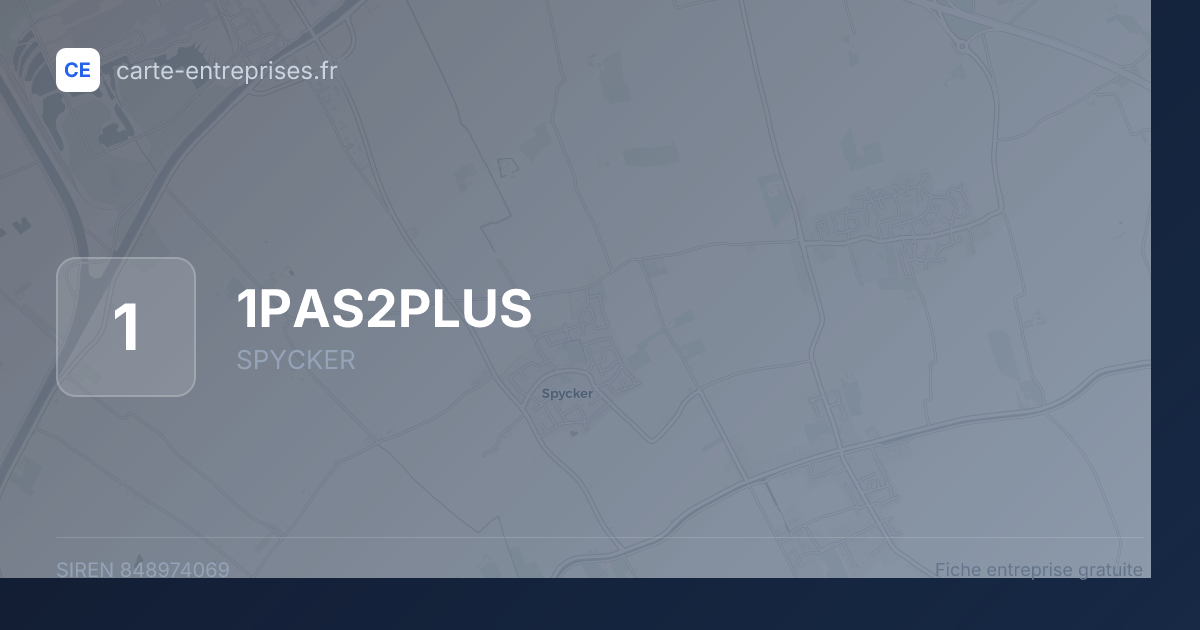 1PAS2PLUS — 848974069 — fiche entreprise