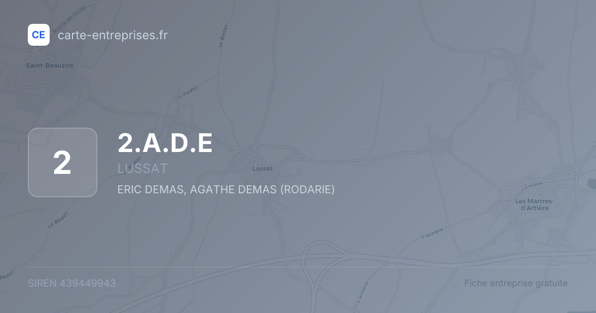 2.A.D.E — 439449943 — fiche entreprise