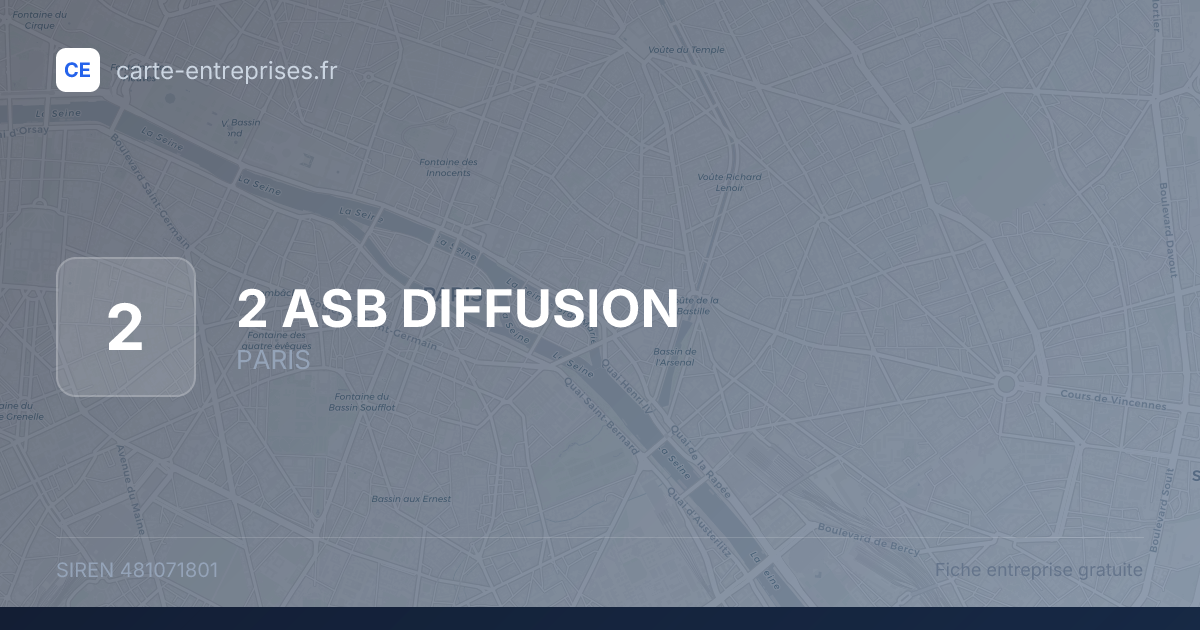 2 ASB DIFFUSION — 481071801 — fiche entreprise