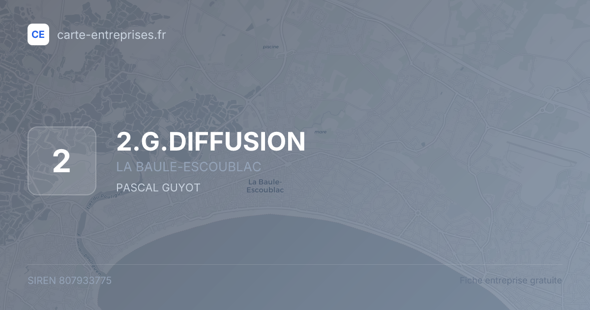 2.G.DIFFUSION — 807933775 — fiche entreprise