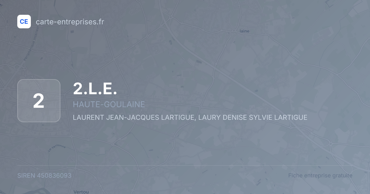 2.L.E. — 450836093 — fiche entreprise