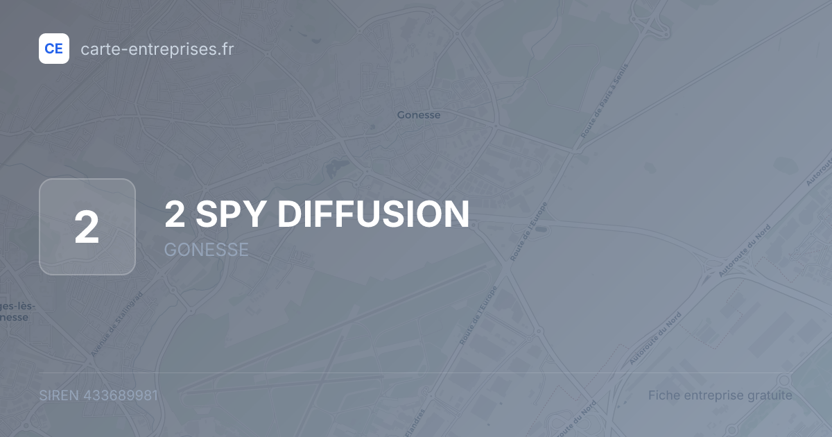 2 SPY DIFFUSION — 433689981 — fiche entreprise