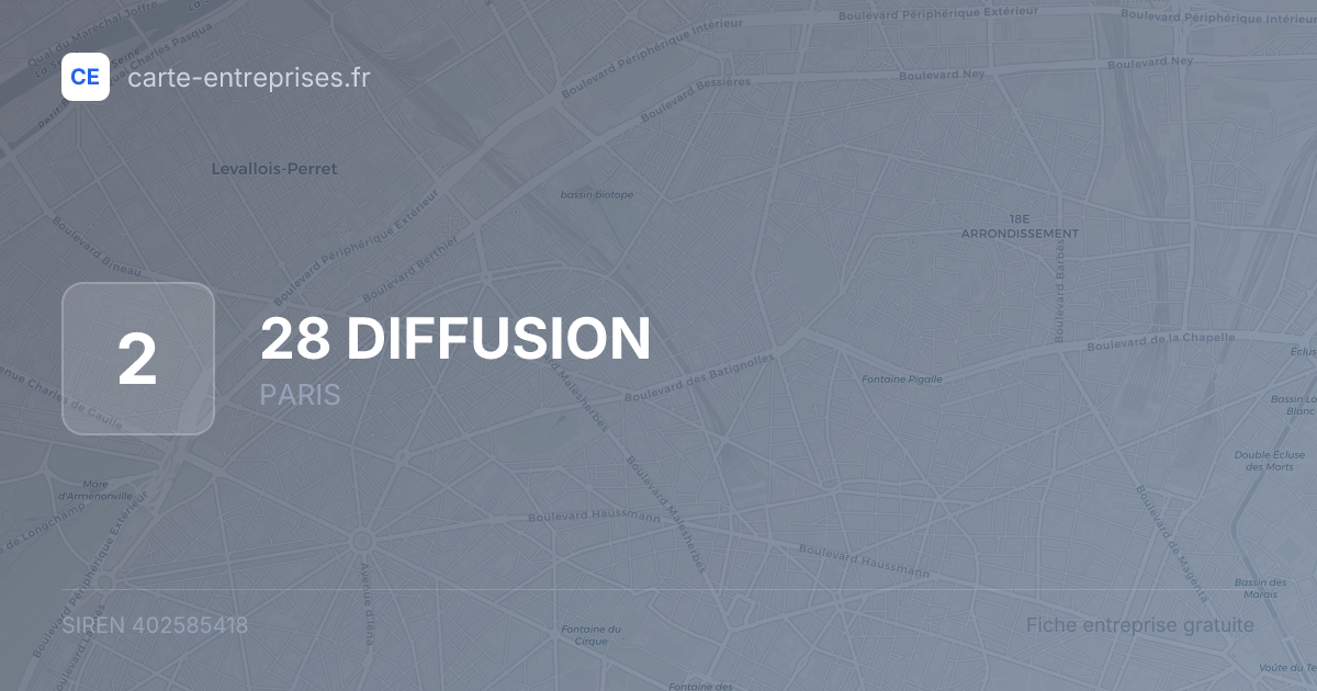 28 DIFFUSION — 402585418 — fiche entreprise