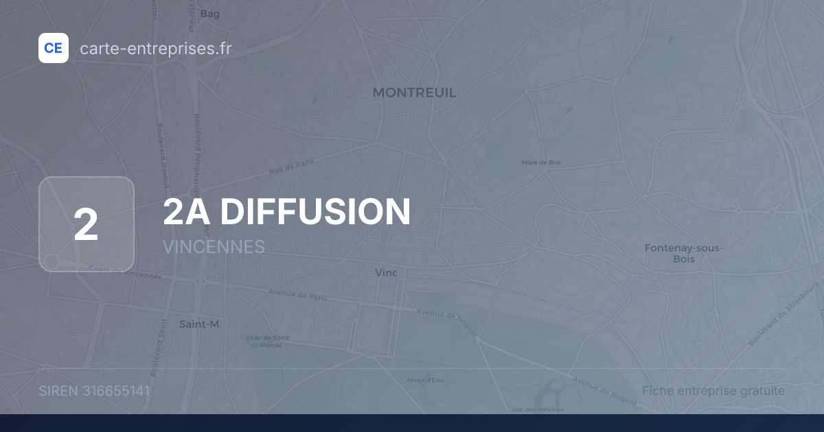 2A DIFFUSION — 316655141 — fiche entreprise