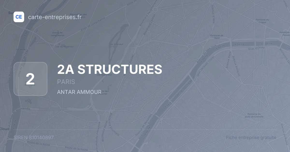 2A STRUCTURES — 810140897 — fiche entreprise