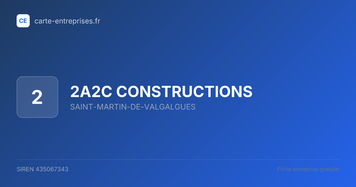 2A2C CONSTRUCTIONS — 435067343 — fiche entreprise