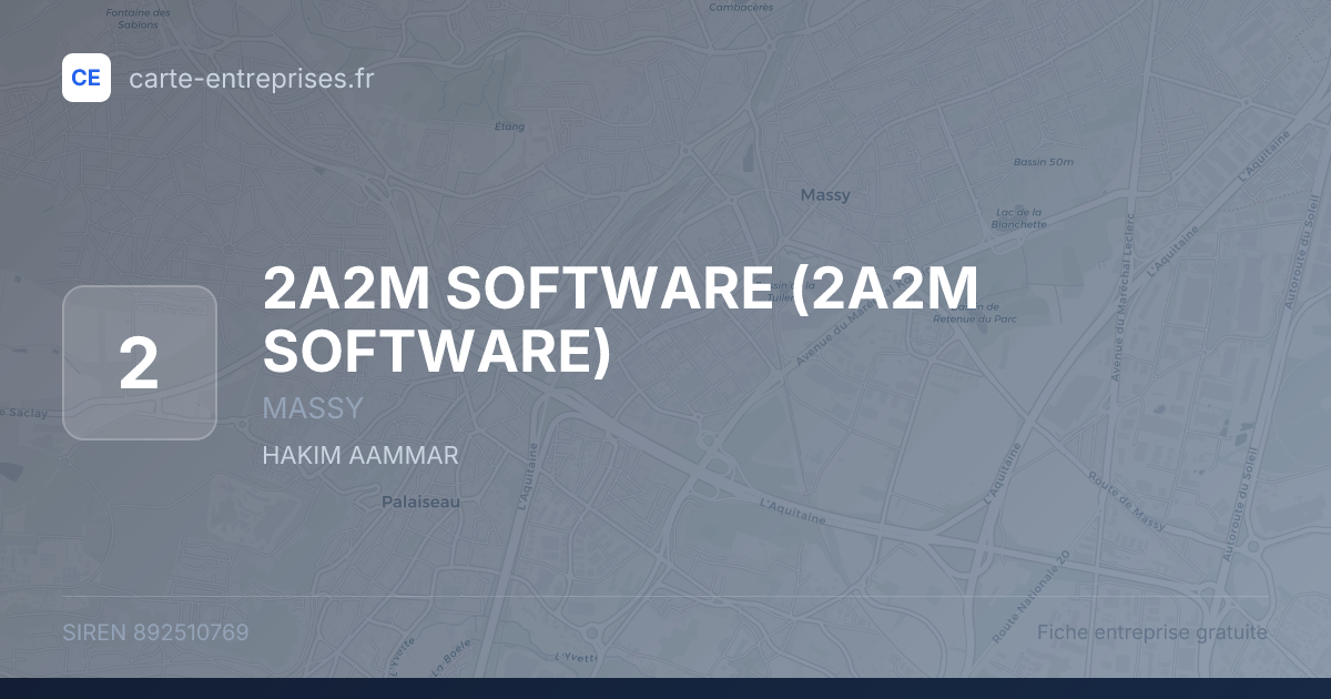 2A2M SOFTWARE — 892510769 — fiche entreprise