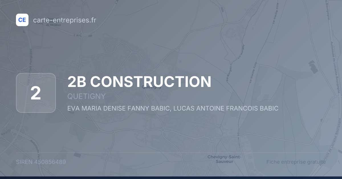 2B CONSTRUCTION — 450856489 — fiche entreprise