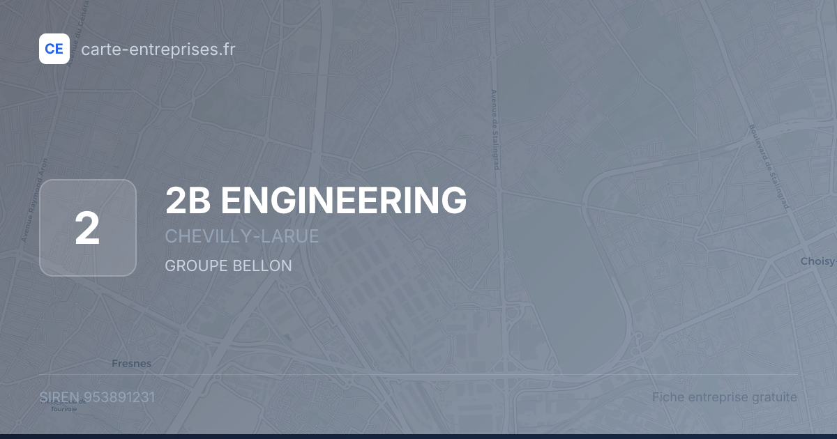 2B ENGINEERING — 953891231 — fiche entreprise