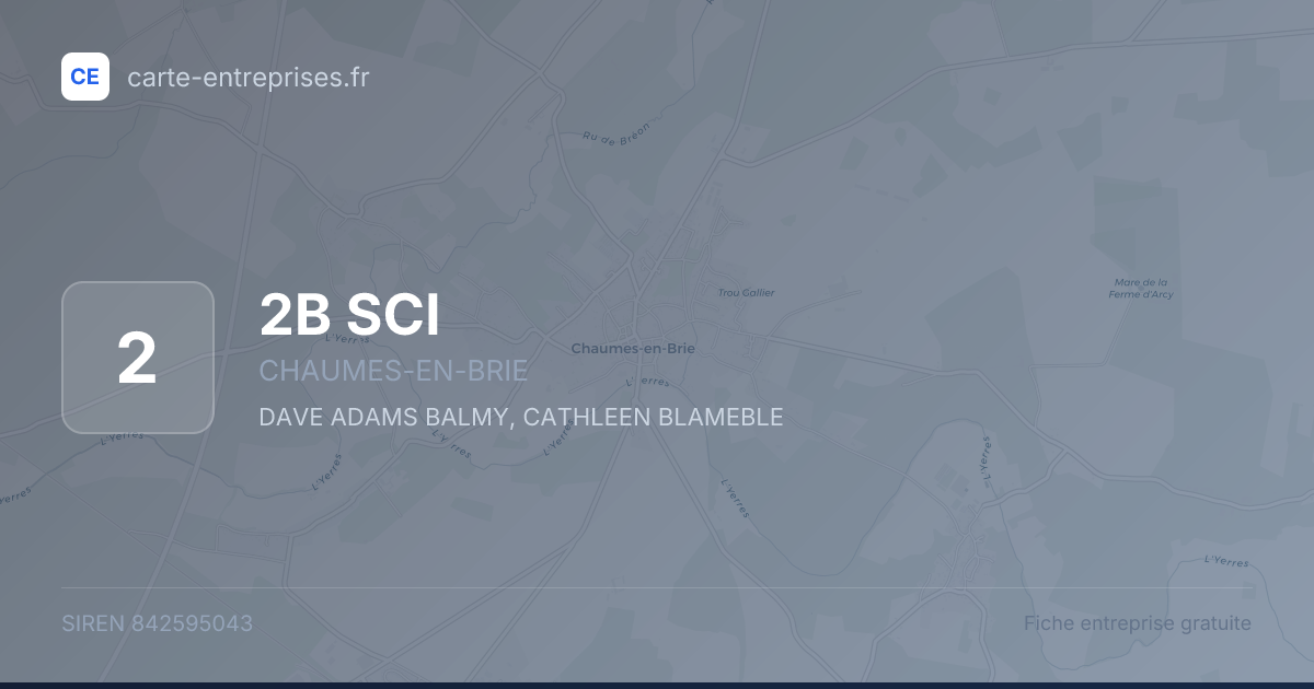 2B SCI — 842595043 — fiche entreprise