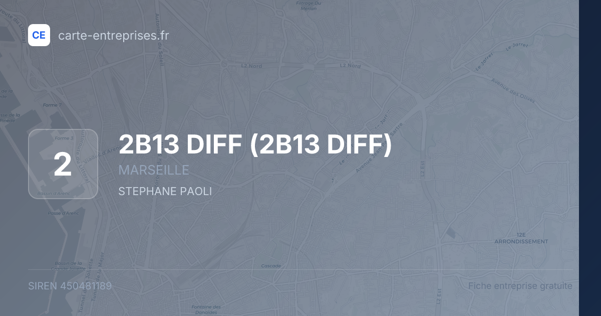 2B13 DIFF — 450481189 — fiche entreprise