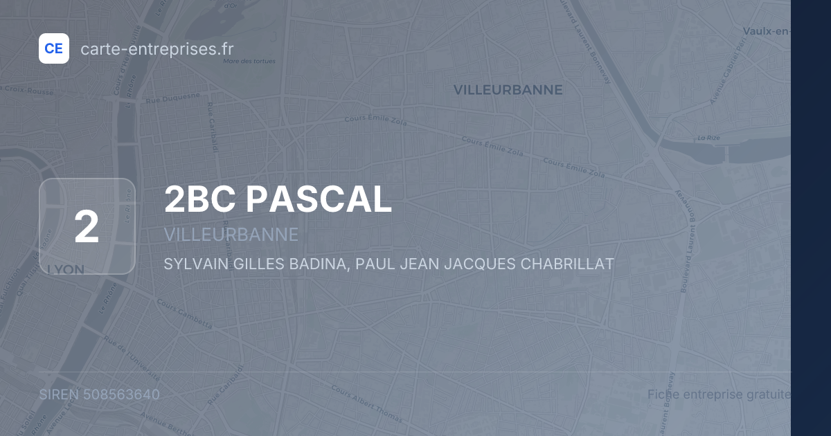 2BC PASCAL — 508563640 — fiche entreprise