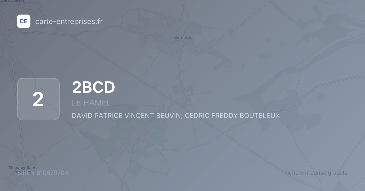 2BCD — 810679704 — fiche entreprise