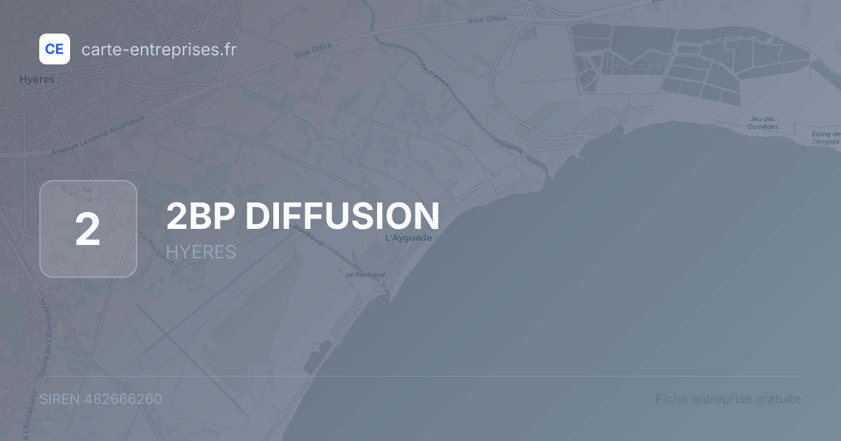 2BP DIFFUSION — 482666260 — fiche entreprise