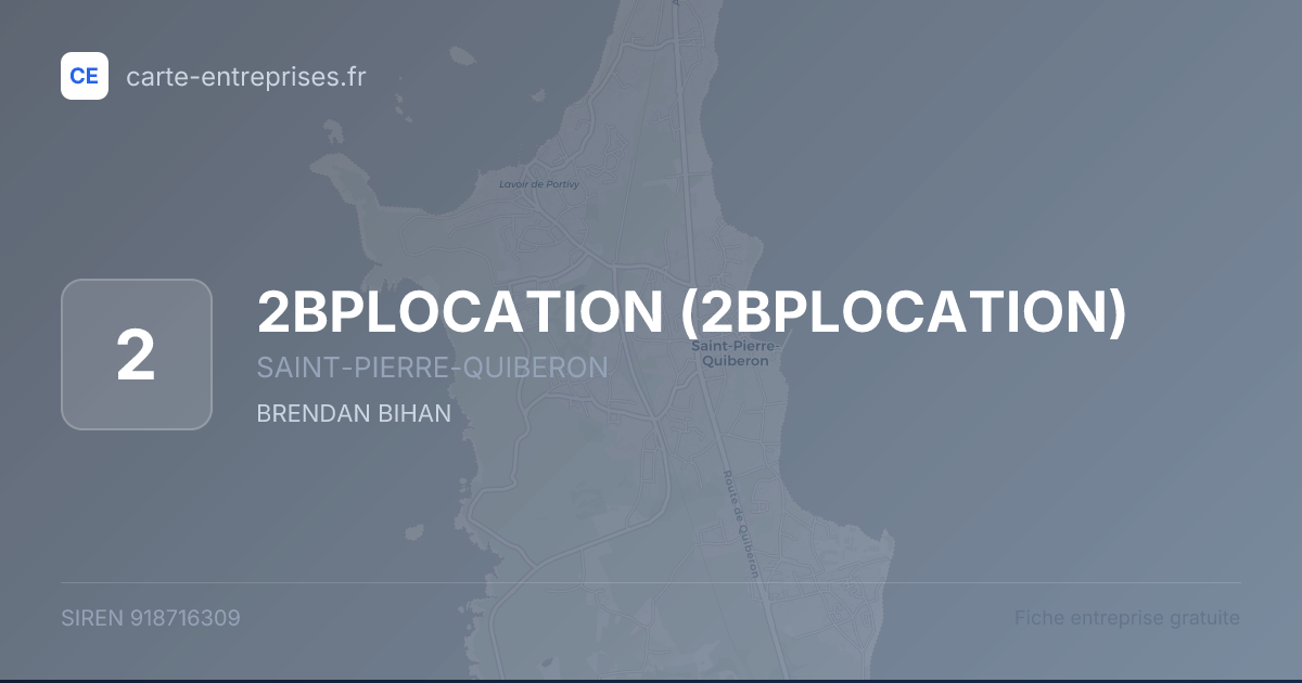 2BPLOCATION — 918716309 — fiche entreprise
