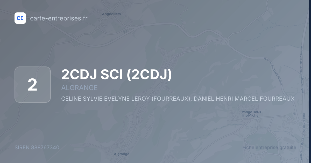 2CDJ SCI (2CDJ) — 888767340 — fiche entreprise