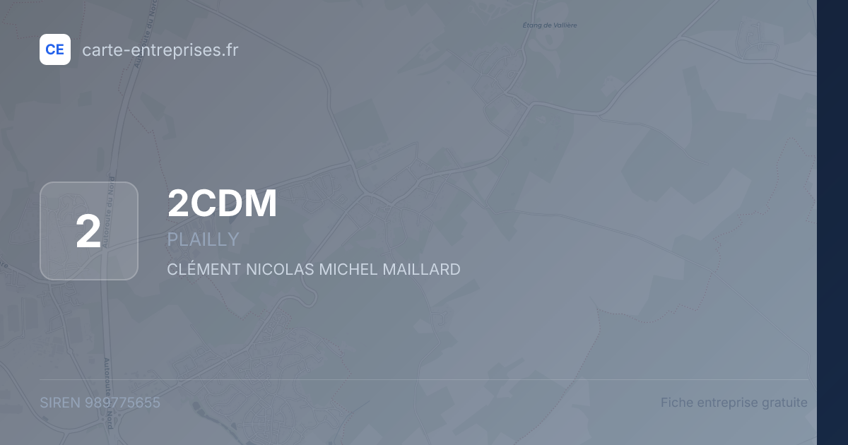 2CDM — 989775655 — fiche entreprise