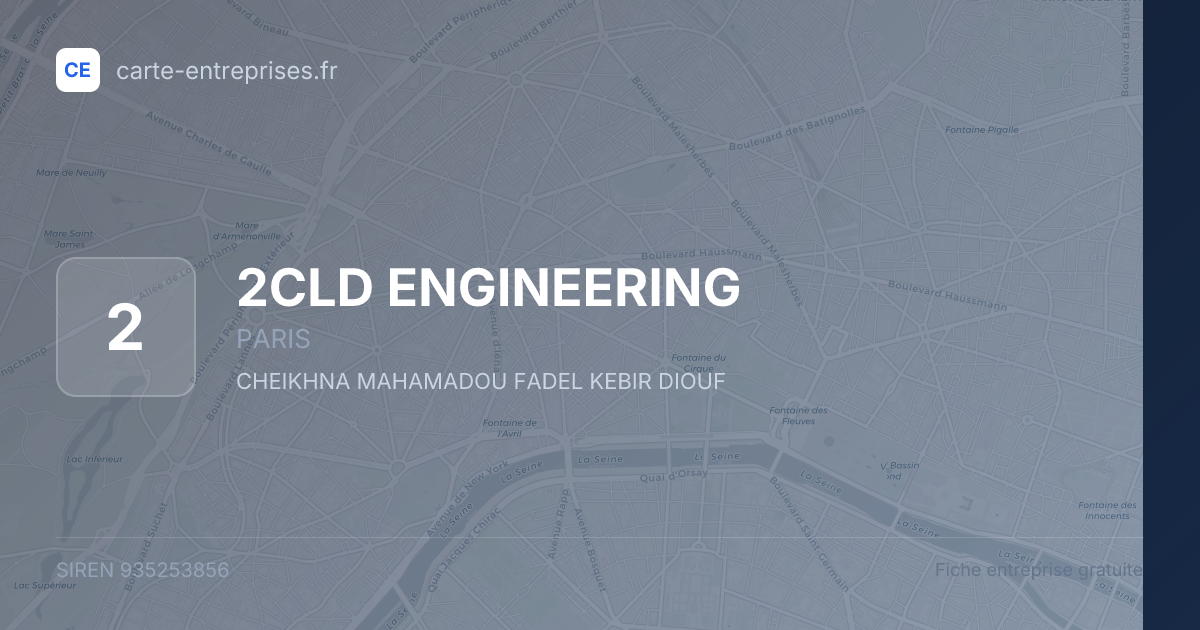 2CLD ENGINEERING — 935253856 — fiche entreprise