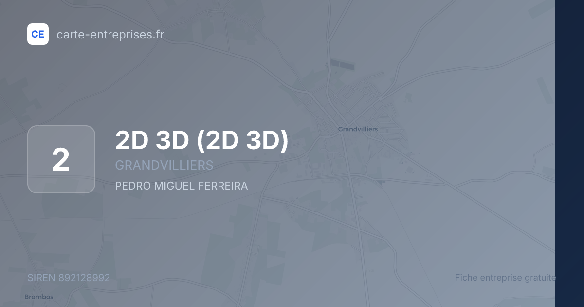 2D 3D — 892128992 — fiche entreprise