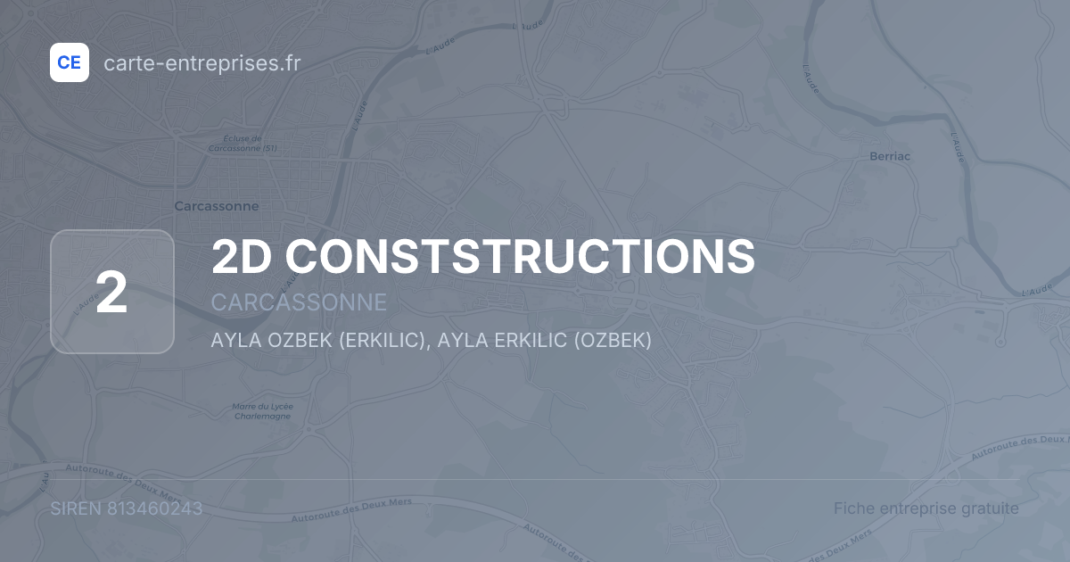 2D CONSTSTRUCTIONS — 813460243 — fiche entreprise