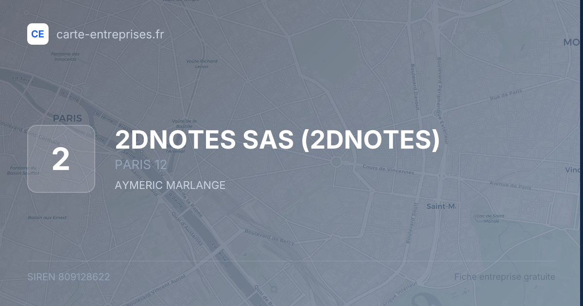 2DNOTES SAS (2DNOTES) — 809128622 — fiche entreprise
