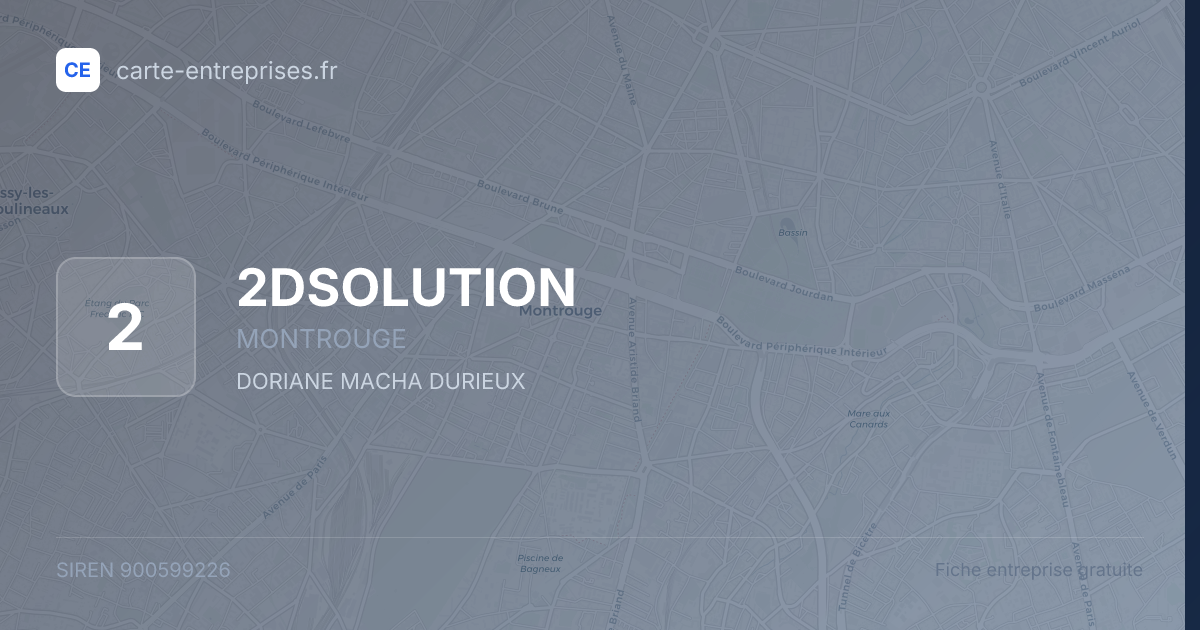 2DSOLUTION — 900599226 — fiche entreprise