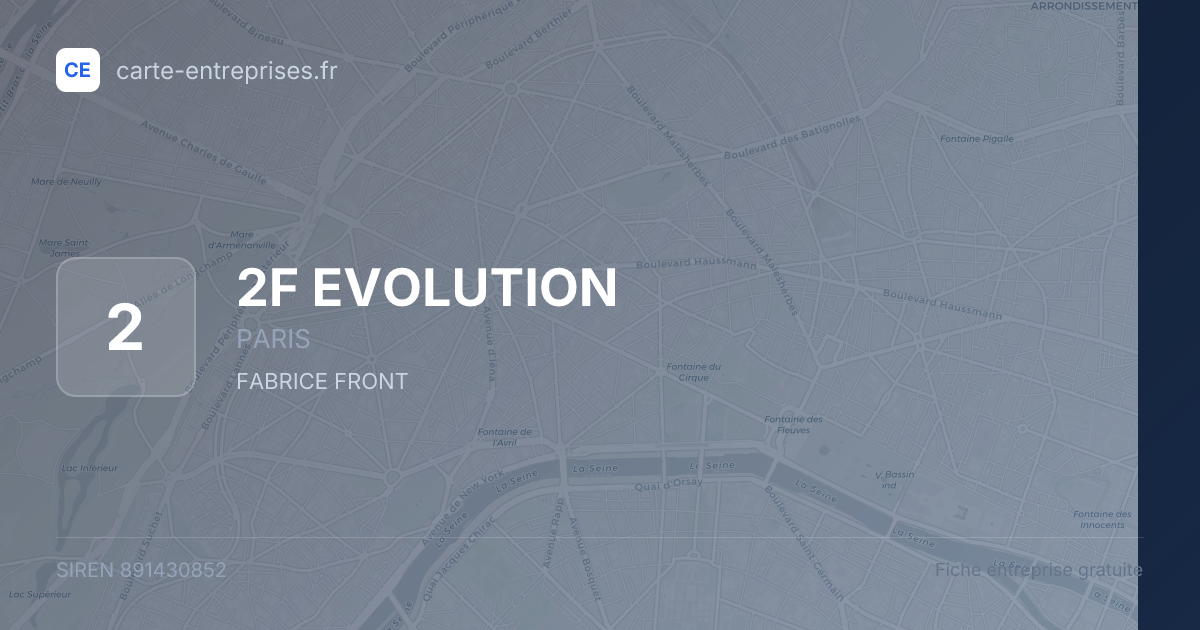 2F EVOLUTION — 891430852 — fiche entreprise
