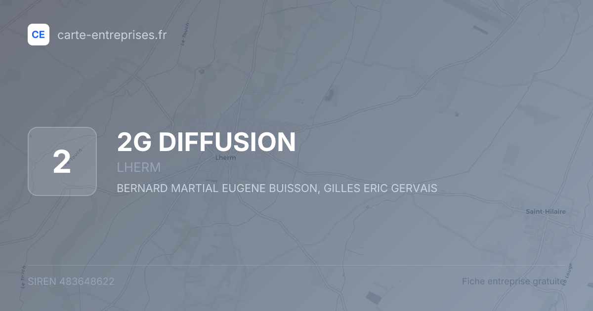 2G DIFFUSION — 483648622 — fiche entreprise
