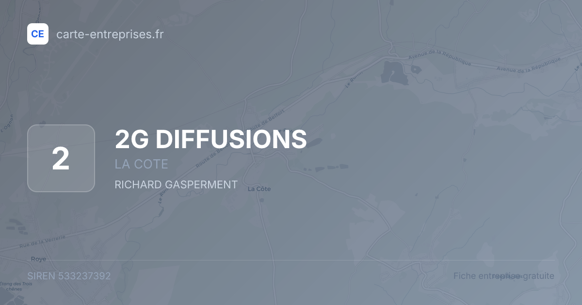 2G DIFFUSIONS — 533237392 — fiche entreprise