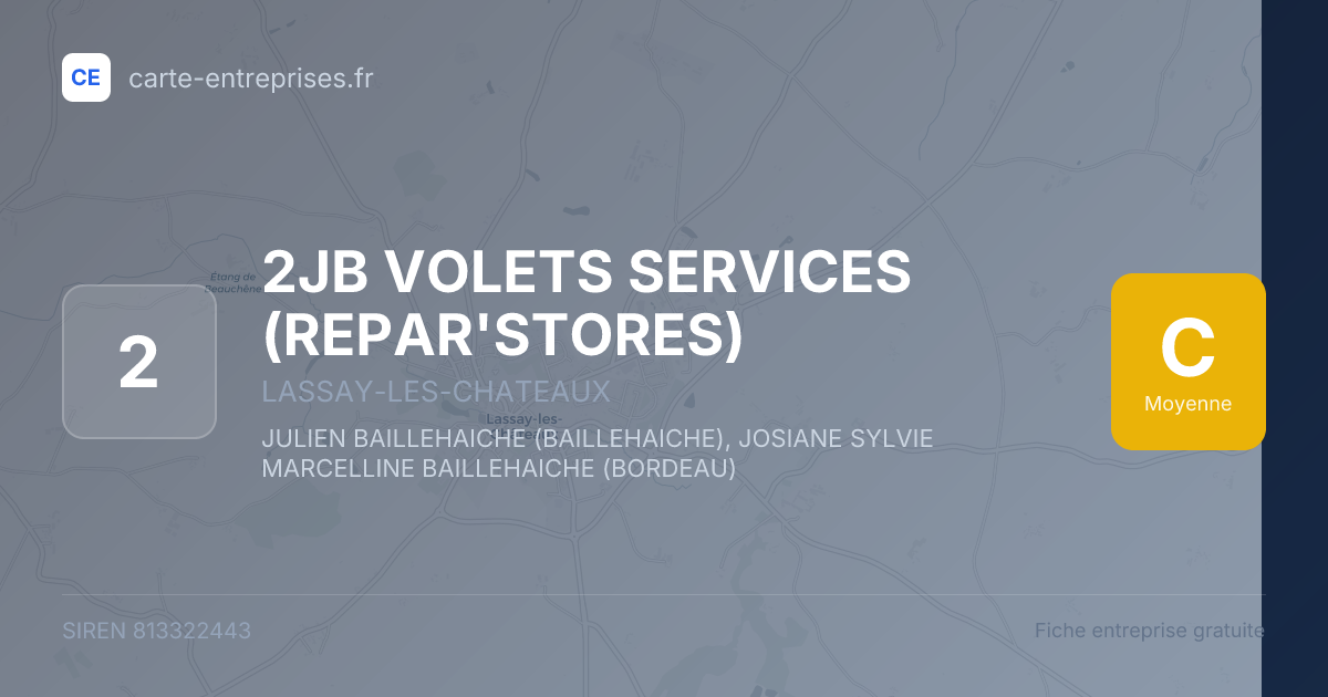 2JB VOLETS SERVICES (REPAR'STORES) — 813322443 — fiche entreprise
