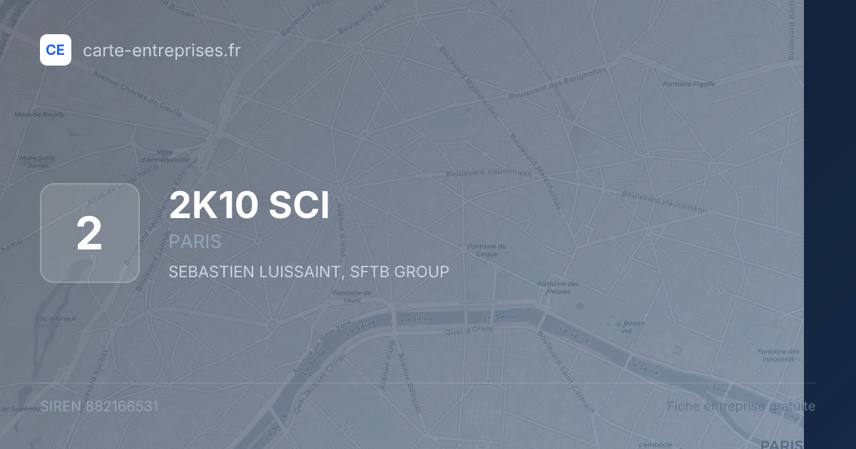 2K10 SCI — 882166531 — fiche entreprise