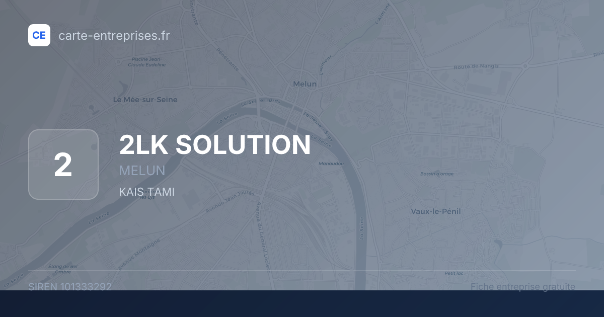 2LK SOLUTION — 101333292 — fiche entreprise