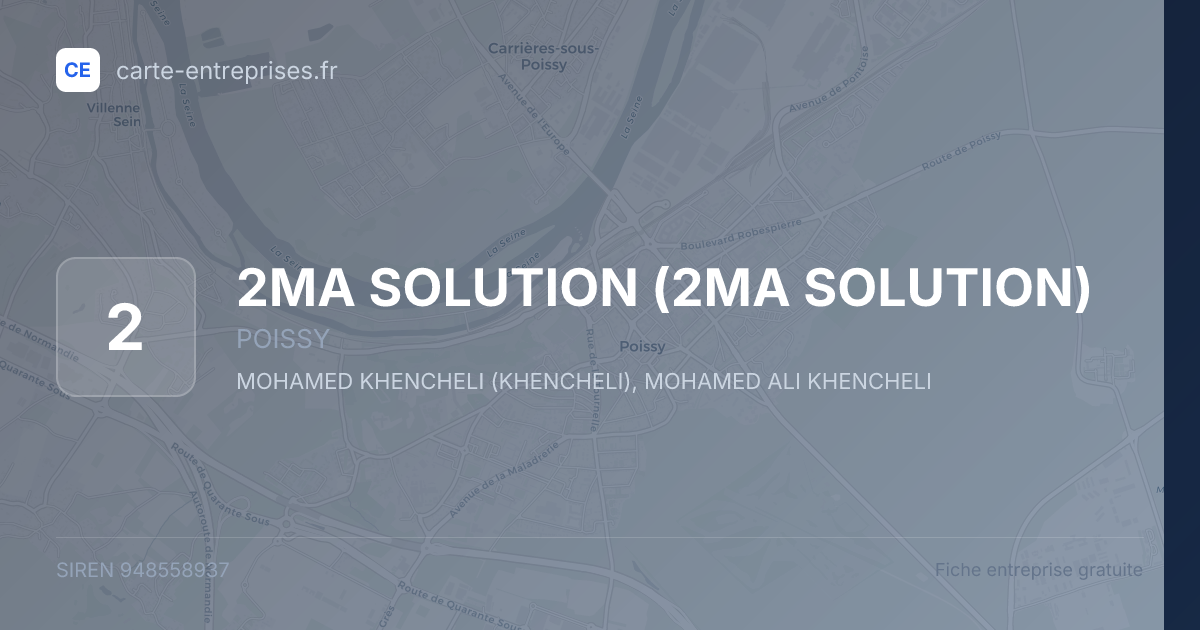 2MA SOLUTION — 948558937 — fiche entreprise