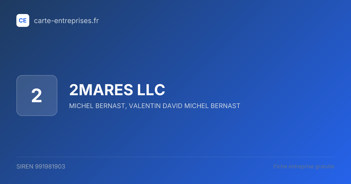 2MARES LLC — 991981903 — fiche entreprise