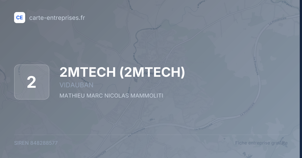 2MTECH — 848288577 — fiche entreprise