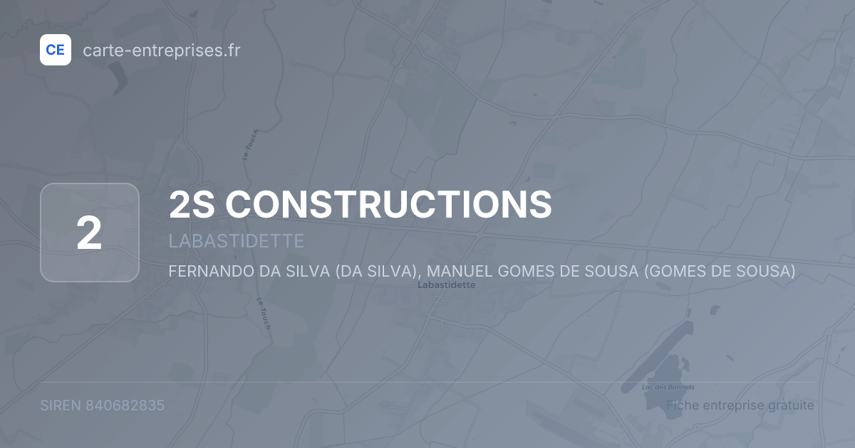 2S CONSTRUCTIONS — 840682835 — fiche entreprise