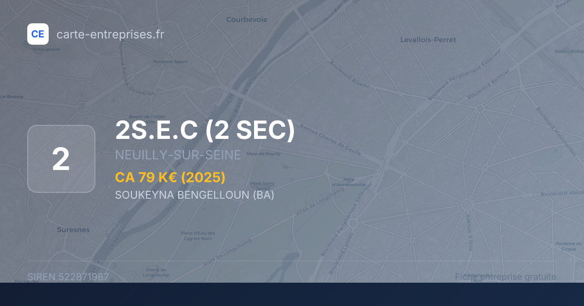 2S.E.C (2 SEC) — 522871987 — fiche entreprise