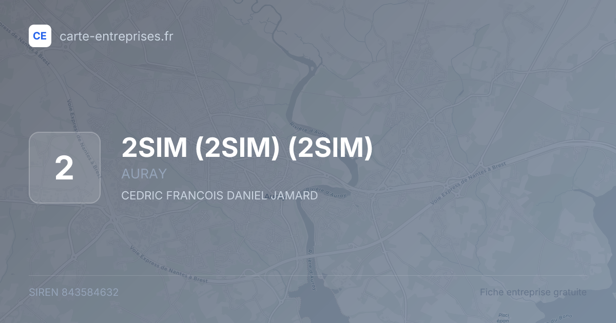 2SIM (2SIM) (2SIM) — 843584632 — fiche entreprise
