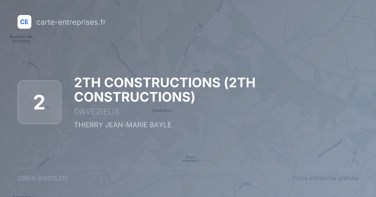 2TH CONSTRUCTIONS — 818015315 — fiche entreprise