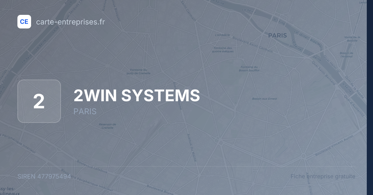 2WIN SYSTEMS — 477975494 — fiche entreprise